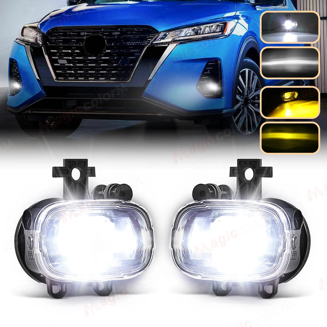 LED Fog Lamps For Nissan NAVARA NP300 X-trail Xtrail Rogue Kicks Juke F16 MK2 Foglight DRL Daytime Running Light Car Accessories