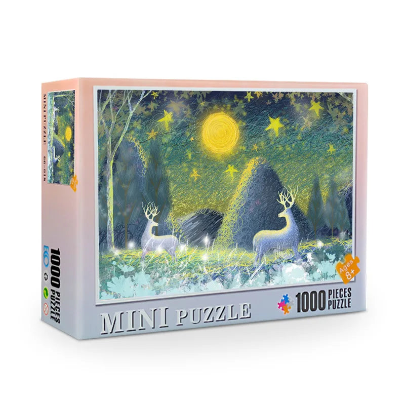 38*26cm Mini Jigsaw Puzzle 1000pcs for Adults Famous Painting Landscape Toy Family Game Home Decoration Festival Present
