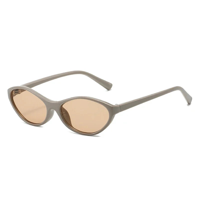 JNPCXI New Retro Cat Eye Sunglasses Shades UV400 Women Fashion Jelly Tea Sun Glasses