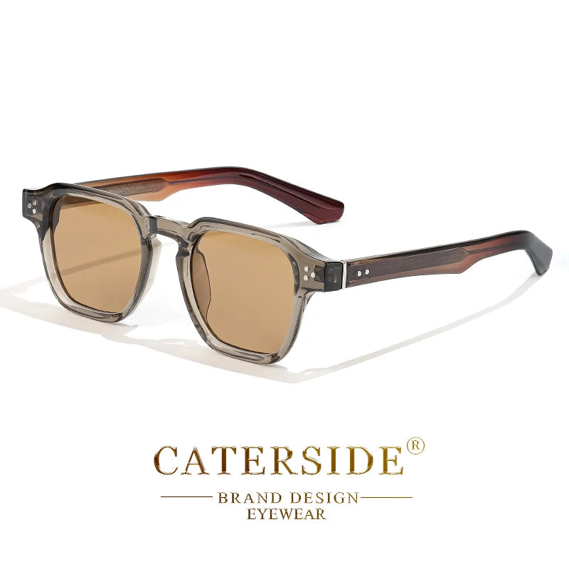 CATERSIDE Fashion Trend Square Men Sunglasses Women Core Insert Temple Luxury Brand Sun Glasses Travel Beach Party Festiva Gifts
