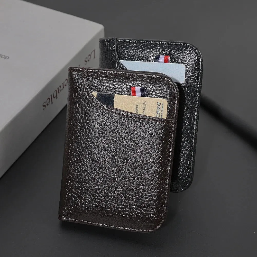 Portable Slim PU Leather Men Wallet Mini ID Credit Card Holder Thin Short Purse