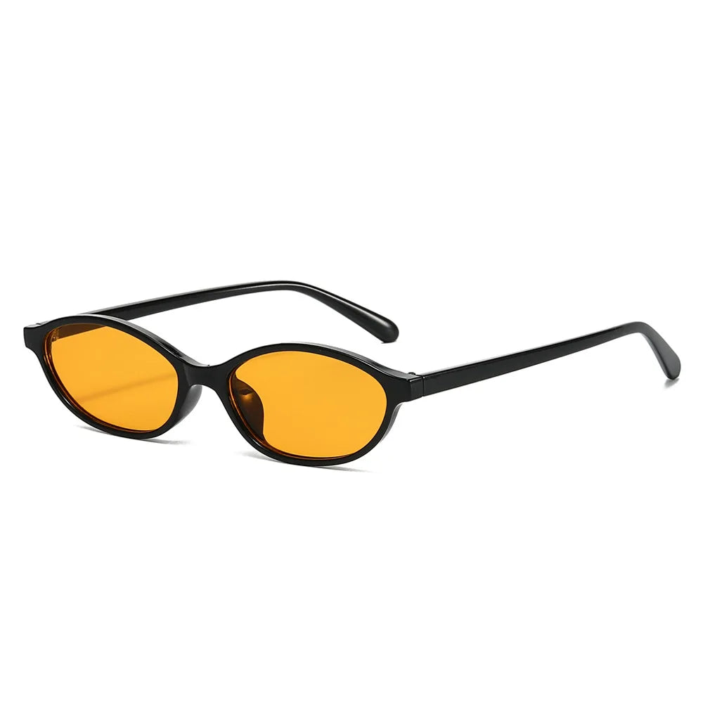 JNPCXI Retro Small Oval Sunglasses Women Fashion Retro Green Gradient Shades UV400 Men Trending Round Rivets Sun Glasses