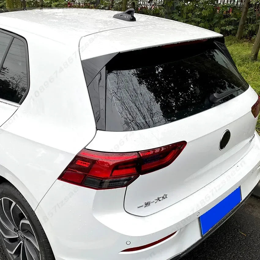 For Volkswagen VW Golf 8 MK8 GTI GTD TSI TDI 2020-2023 Rear Window Spoiler Side Wing Cover Splitters ABS Glossy Black Body Kit