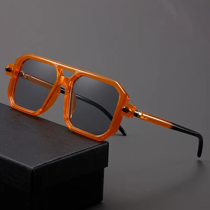 Retro Oversized Glasses for Women Stylish Two-Tone Temples, Perfect for Party Decoration