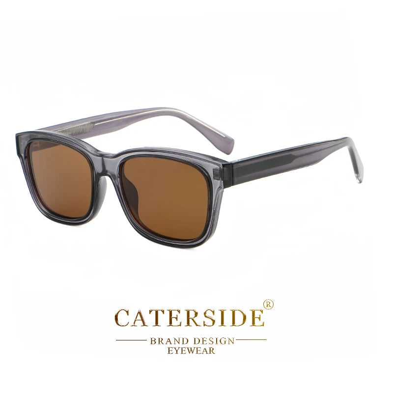CATERSIDE Retro Square Men's Sunglasses Punk Big Frame Brand Designer Sun Glasses Women's Travel Shopping Casual Eyewear UV400