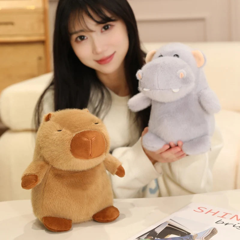 22CM Kawaii Cartoon Forest Animal Koala Hippopotamus Monkey Stuffed Animal Plush Toy Children's Raccoon Fox Handmade Doll Gift