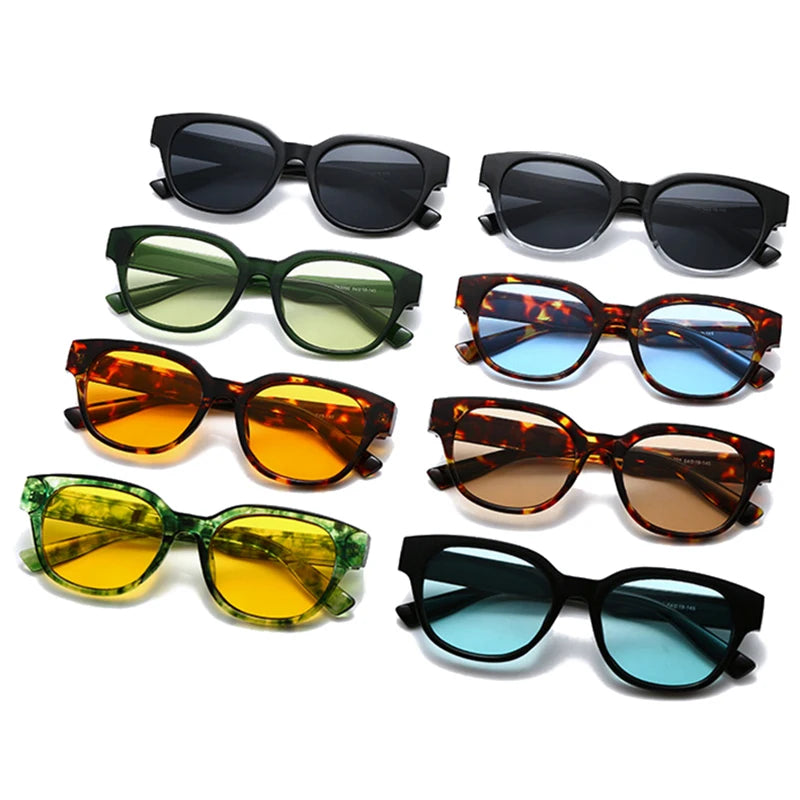 JNPCXI New Retro Square Candy Color Women Sunglasses Fashion Leopard Blue Trending Men Sun Glasses Shades UV400