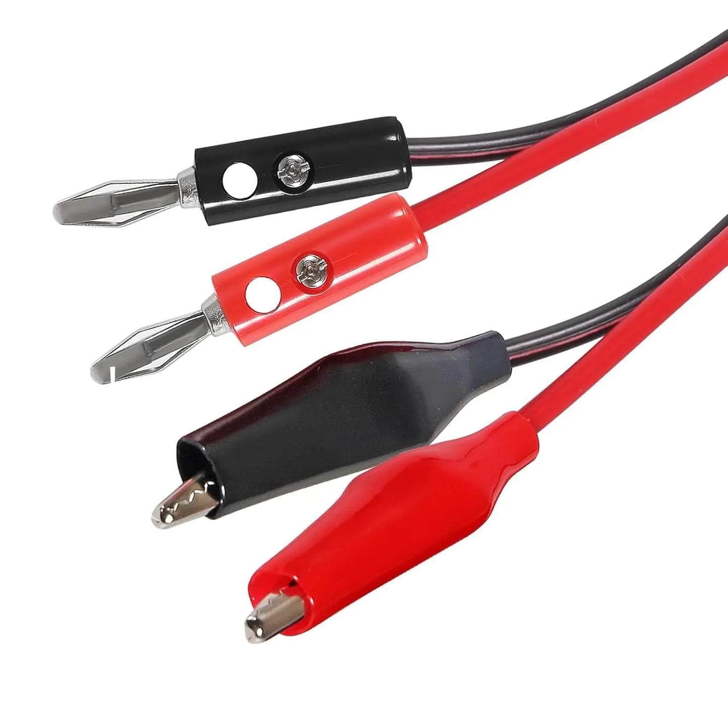 2pcs Banana Plug to Alligator Clip Test Lead Cable Line Wire, 4mm Banana Plug for Multi-Meter, Electrical Test Jumper Wire 100cm