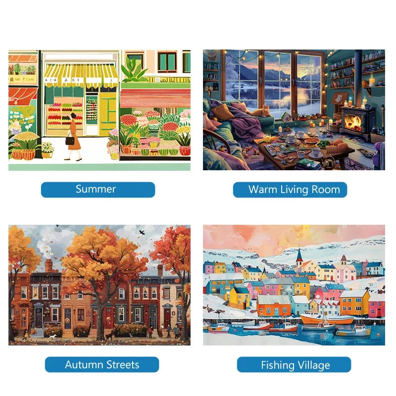 Paper Adult Jigsaw Puzzle 1000 Pieces Puzzle Toys Landscape Animation Puzzle Decorative Painting Exercise Brain Thinking