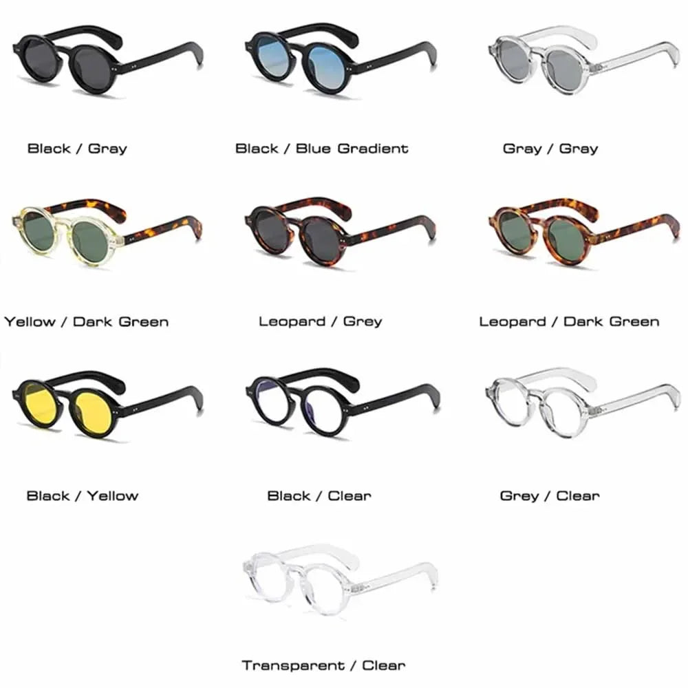 JNPCXI Retro Round Women Sunglasses Fashion Rivets Decoration Men Punk Polarized Lens Shades UV400 Sun Glasses