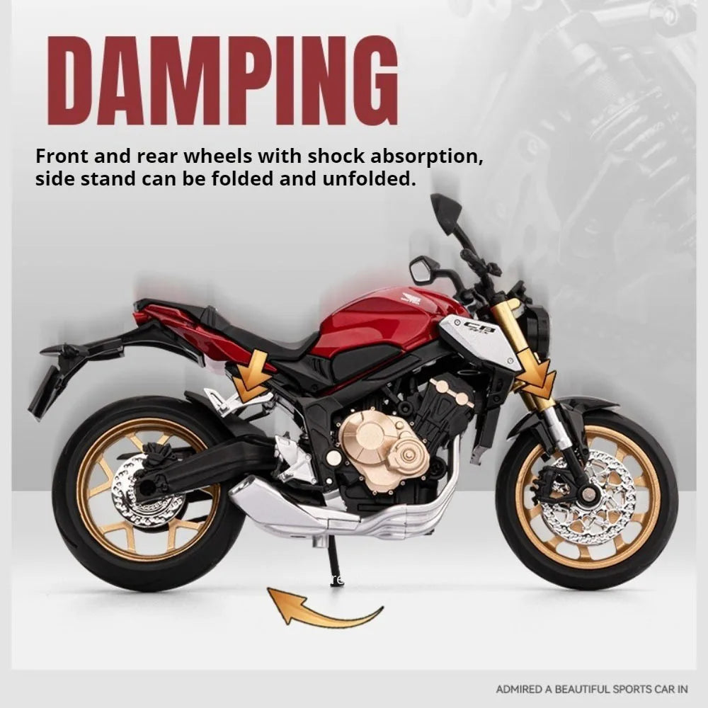 1:12 Honda CB650 CBR1000 Miniature Motorbicycle Alloy Diecast Model Toys Car Sound Light Shock Absorption Cars Boy Birthday Gift