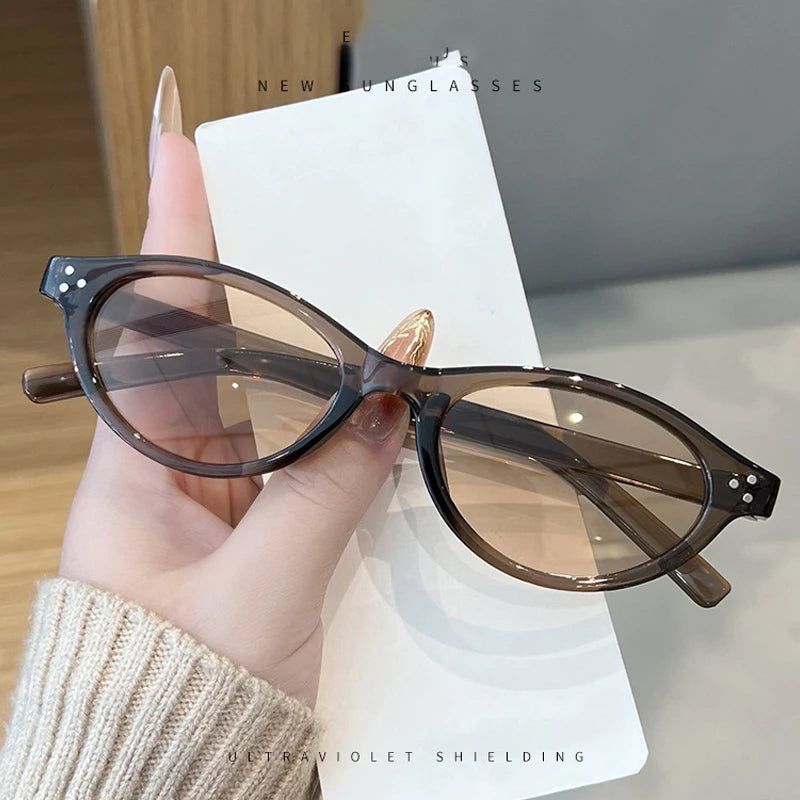 JNPCXI Retro Cat Eye Sunglasses Fashion Trendy Small Frame Sunglasses Punk Cat Eyes Sun Shade Sun Protection Glasses