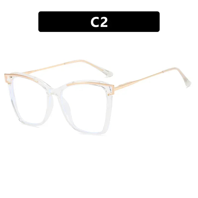 JNPCXI TR90 Anti-Blue Light Retro Women Glasses Frames Oversize Optical Eyeglasses Frame