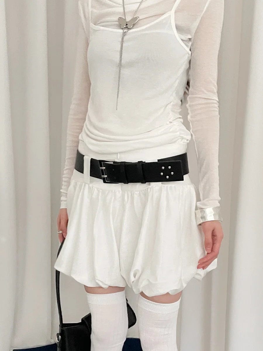 Korean Version Of Versatile White Wide Belt For Women With Skirts And Jeans With A Small Group Design Sense Slimming Waist Belt