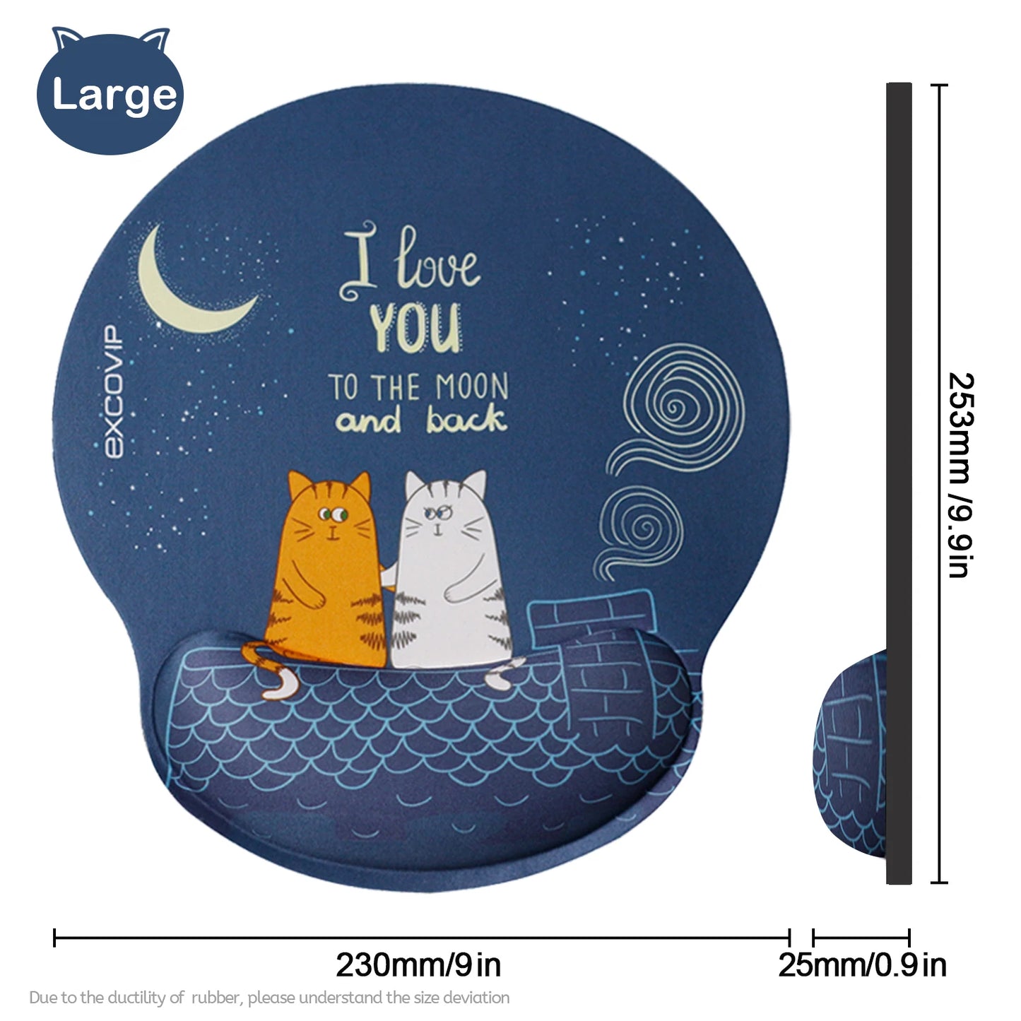 EXCO Mouse Pad with Silicone Wrist Support Rest Ergonomic Comfortable Mousepad Non-Slip Rubber Base for Computer Home Office