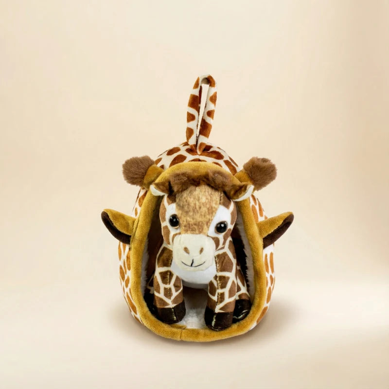 1Pc 18CM Lovely Animal Nest Plush Toy Simulation Tiger Leopard Husky Lion Giraffe Shiba Inu Dolls Kawaii Home Decoration Gift