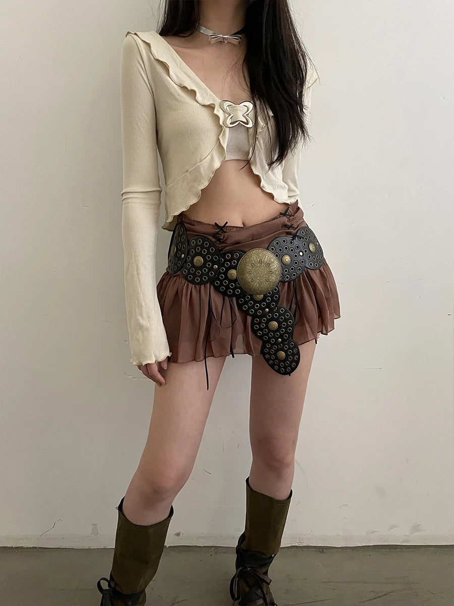 N Style Retro Circular Hollowed-Out Waist Cover With Dress 2024 New Summer Exaggerated Accessories European And N Style Belt Tre