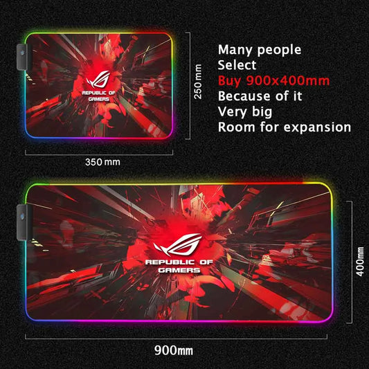 Yellow City Asus Rog Mouse Pad Rgb Backlit Mat Keyboard Gaming Mouse Mat Pc Rug