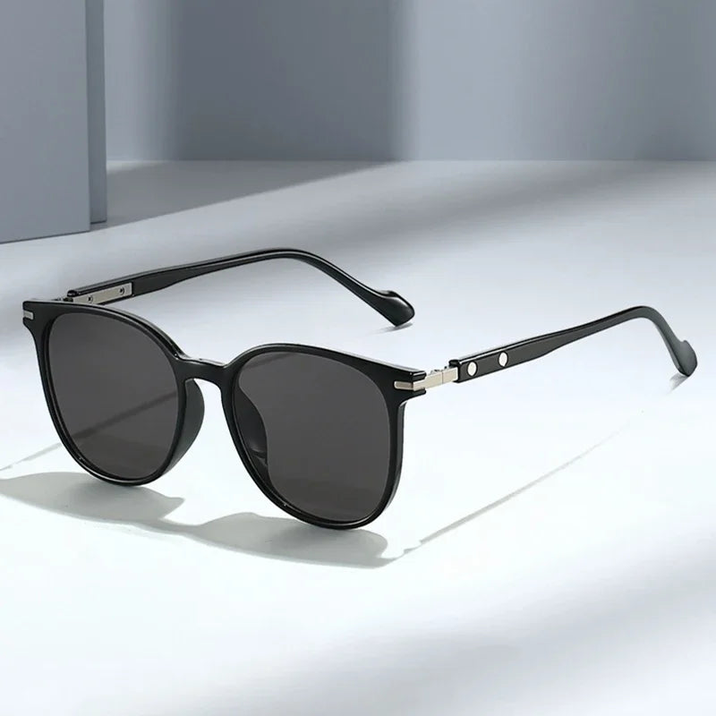 JNPCXI New Fashion Oval Rivets Women Sunglasses Retro Gradient Shades UV400 Men Punk Sun Glasses