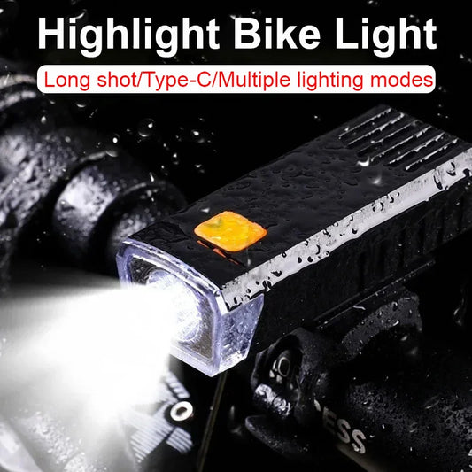 Bike LED Light Highlight Bike Front Lamp USB Recharge MTB Headlighty Waterproof Night Warning Flashlight Cycling Lanterns