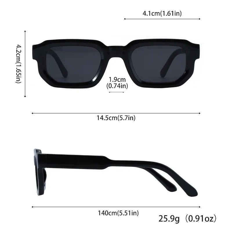6PCS Retro Men Square Sunglasses For Women Vintage  Sun Glasses Fashion Shades UV400 Eyeglasses