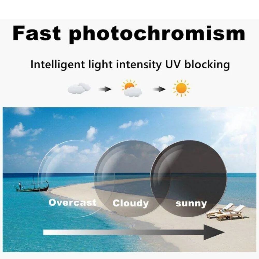 3in1 Photochromic Multifocal Reading Glasses Progressive Look Far And Near Eyeglasses Men Sport TR90 Frame Anti Blue Light Grade