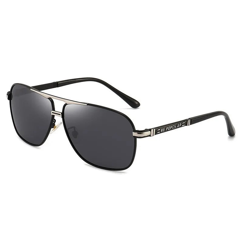 New Driving Sunglasses for Men Polarized Metal Cool Sunglasses Man Uv 400 Protection Black Shades