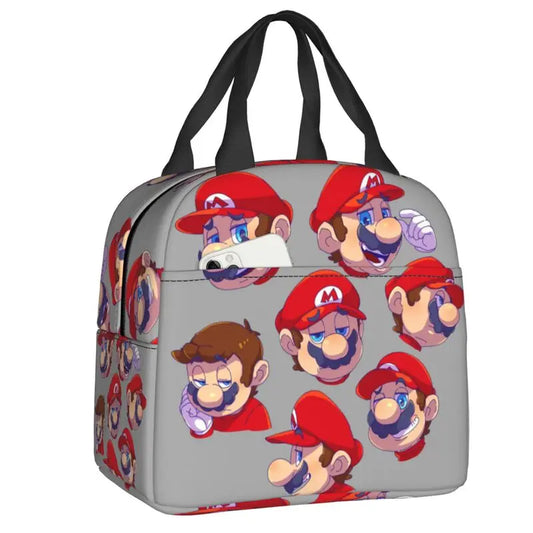 Custom Mario SuperBros Insulated Lunch Bag Reusable Thermal Cooler Lunch Box M14