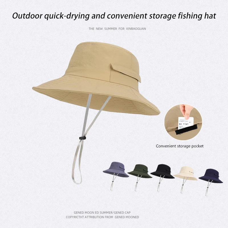 6153-New Spring and Summer Sun Hat for Men - Mountain Climbing and Camping Sun Protection Hat -Quick-Drying WideBrimFishermanHat