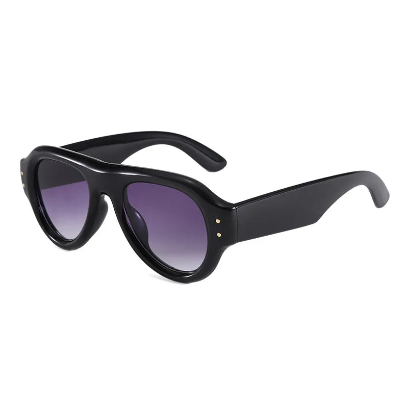 JNPCXI New Pilot Rivets Women Sunglasses Shades UV400 Fashion Leopard Men Wide Legs Oval Punk Outdoor Sun Glasses