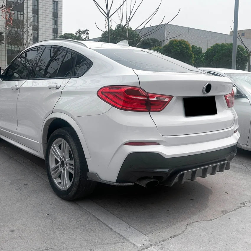 Car Rear Bumper Lip Diffuser For BMW X4 F26 2014-2018 M Sport Blade Spoiler Splitter Auto Accessories Body Kits Tuning Black