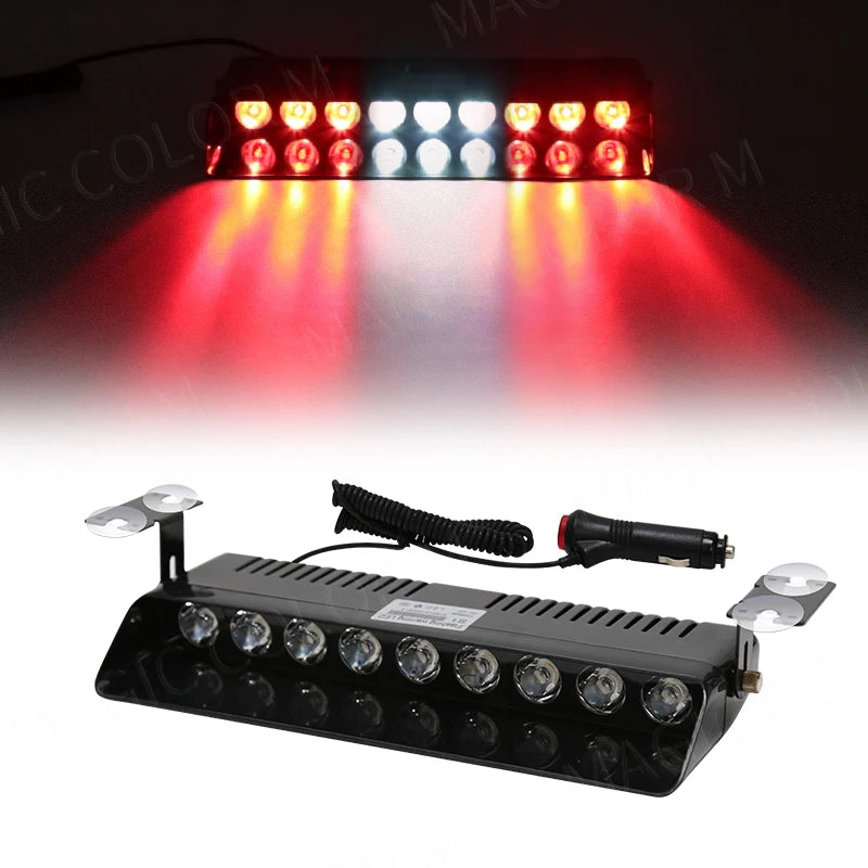 9 LED Car Strobe Light Fireman Emergency Windshield Agricultural Flash Warning Signal Beacon Truck Trailer Vehicle 12v