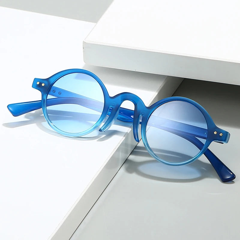 JNPCXI New Retro Fashion Small Frame Round Women Sunglasses Luxury Rivet Casual Men Sun Glasses UV400