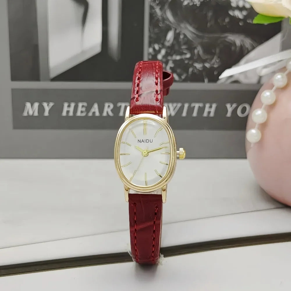 Fashion Brand Women Oval Dial Watch Luxury Leather Strap Quartz Watch Gift Ladies Wristwatches Relojes Para Mujer Wholesale