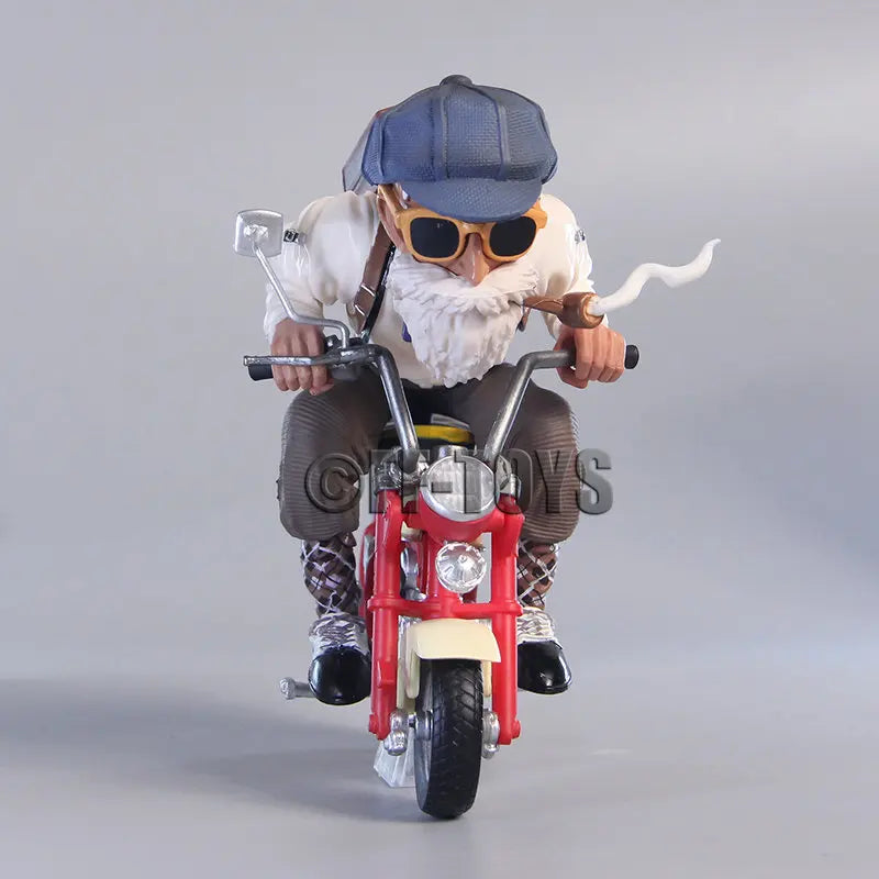 15CM Dragon Ball Son Goku Figure Master Roshi Kid Goku Kame Sennin with Motorcycle Pvc Action Figures Collection Model Toys