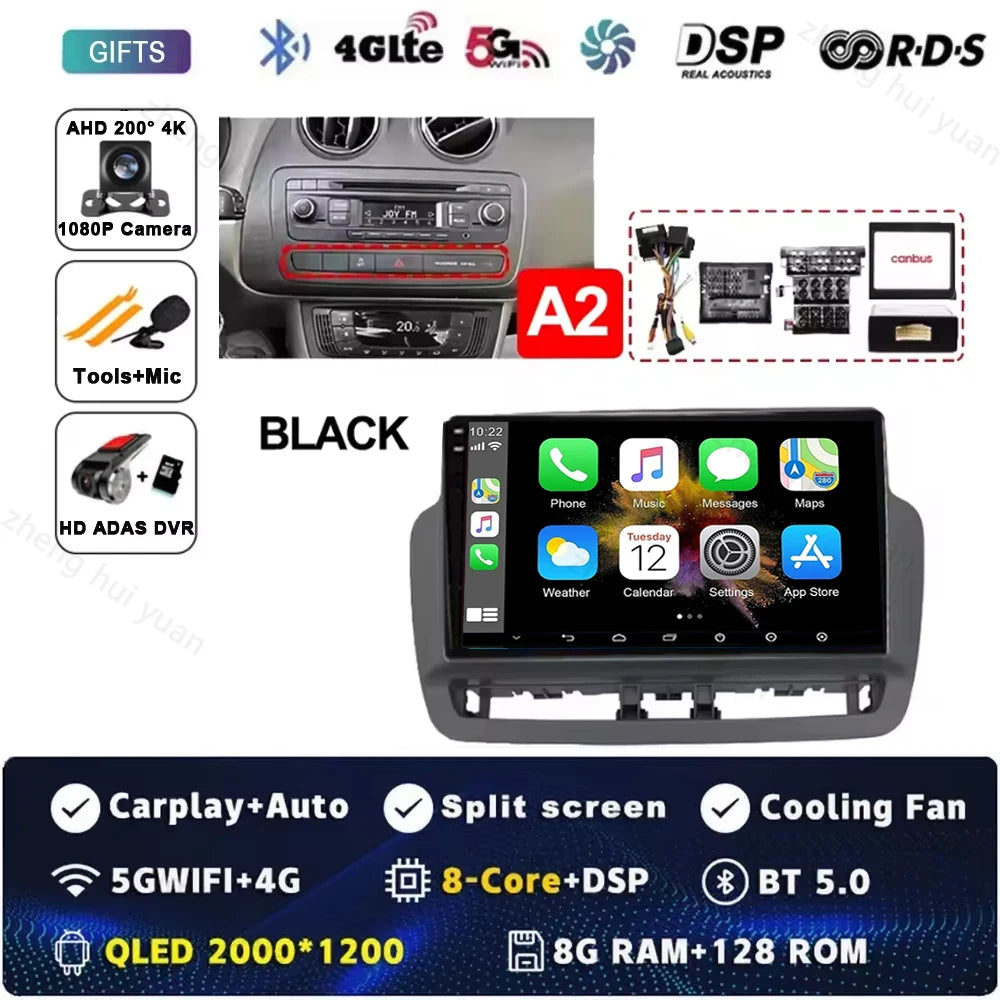 Android 15 For SEAT LBIZA 2012 2013 2014 2015 Auto Radio Car Multimedia Video Player GPS Navigation QLED Touch Screen 5G WIF