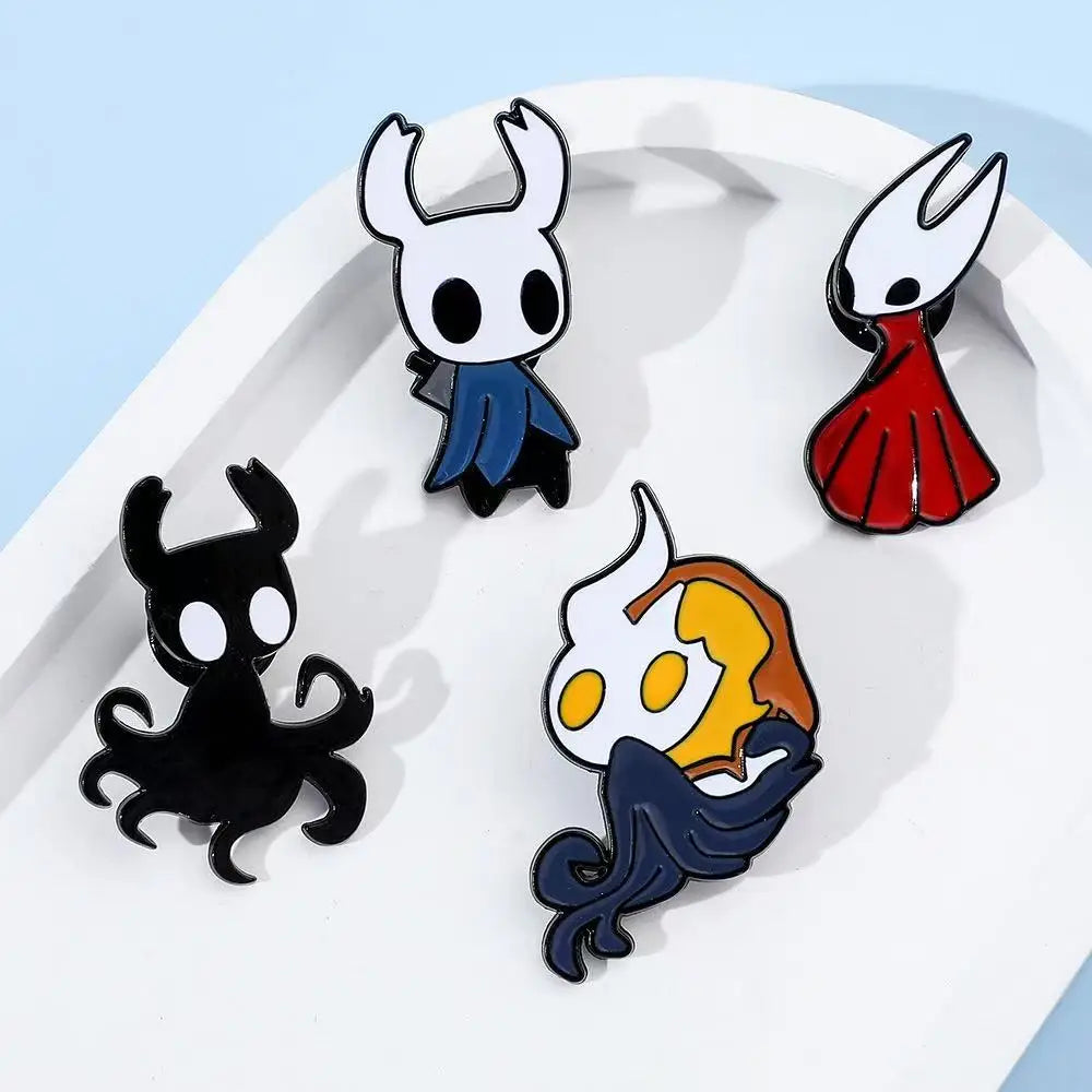 4PCS Hollow Knight Enamel Pins - Metal Badges for Bag & Jacket, Video Game Gifts for Fans