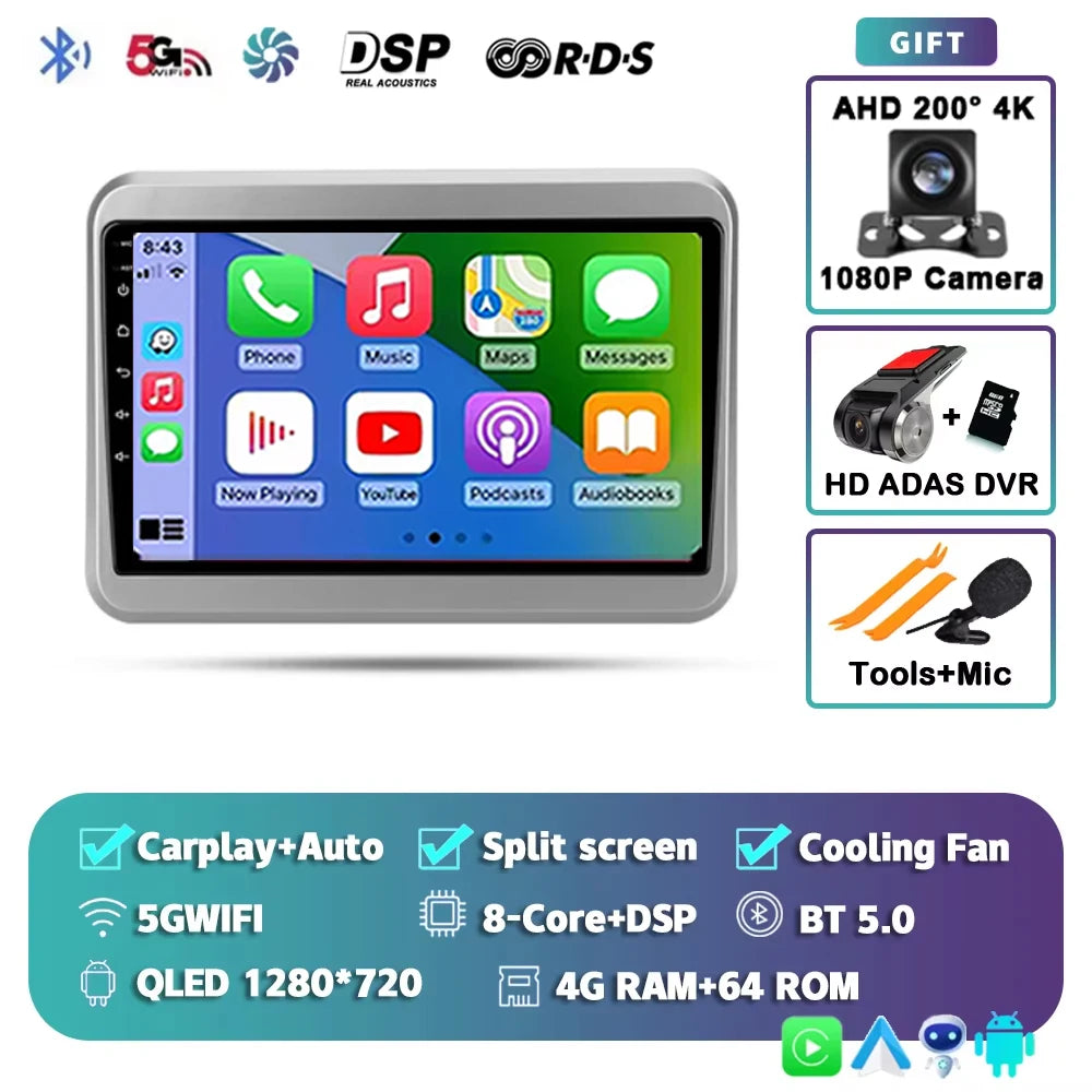 For Suzuki Spacia 2 II 2017 - 2023 2K 12+256 QLED Android 15 CarPlay Car Radio Multimedia Video Player GPS stereo Head Unit 4G