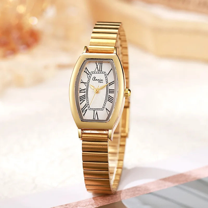 Fashion Barrel Shaped Women's Quartz Watch Classic Steel Strap Women's Quartz Wristwatch Relógio Feminino Reloj De Mujer