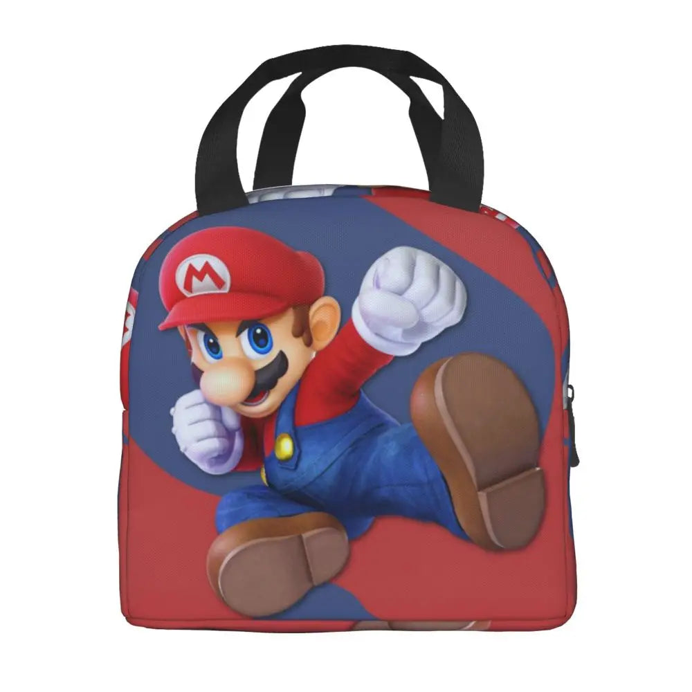 Custom Mario Super Bros Insulated Lunch Bag Reusable Thermal Cooler Lunch Box M4