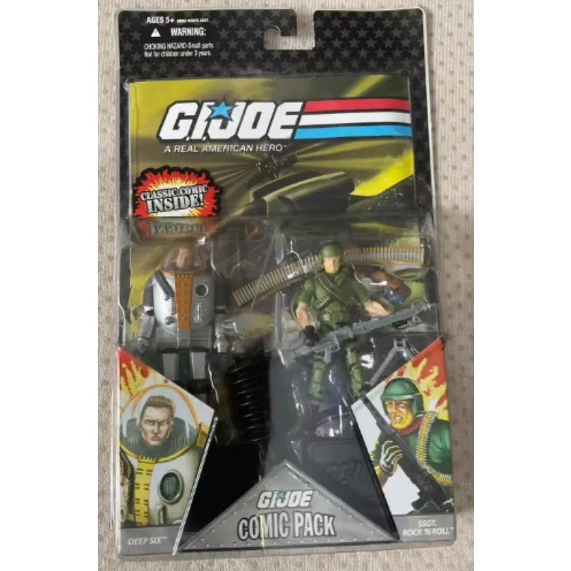 Original Hasbro G.I. Joe A REAL AMERICAN HERO COMIC PACK DEEP SIX & SSGT ROCK N ROLL Anime Figure Toy Collection Model