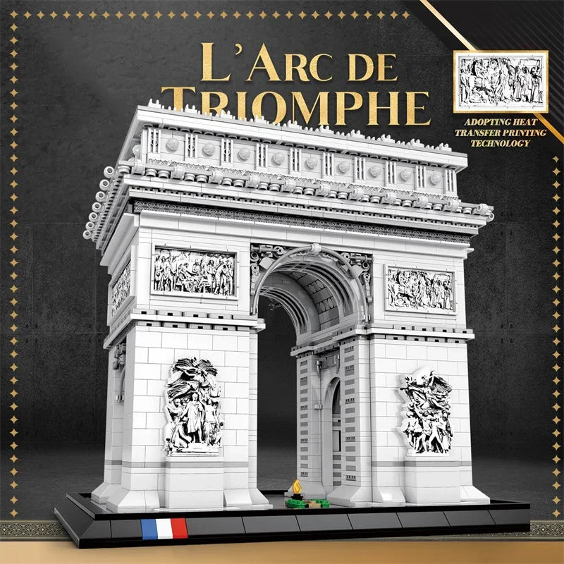 3718PCS Arc de Triomphe Model Building Blocks Paris landmark Building Bricks