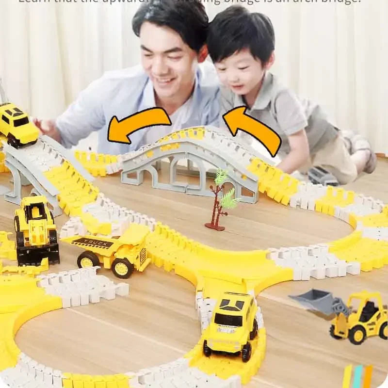 137-467pcs Children Electric Track Toy Car Engineering Car Kids Educational Toys