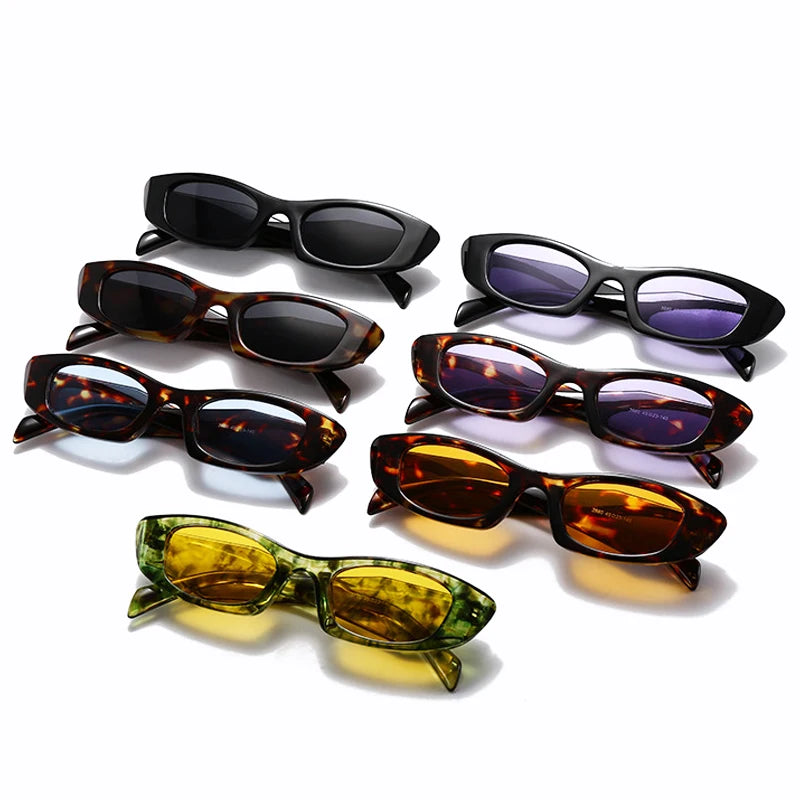 JNPCXI New Ins Popular Fashion Polygon Cat Eye Women Sunglasses Vintage Brand Designer Green Yellow Men Sun Glasses Shades UV400