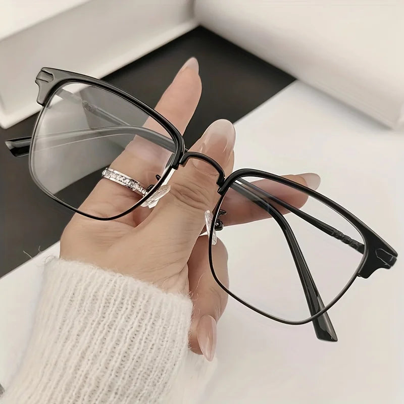 Fashion Ladies Anti-Radiation Anti-Blue Light Square Glasses With High Quality Metal Glasses Frame Women