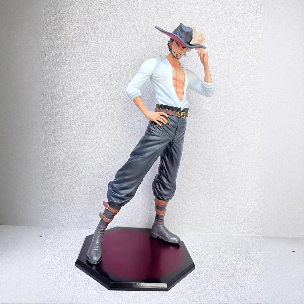 11" One Piece Dracule Mihawk White Suit Standing Pose Anime Figure Collectible