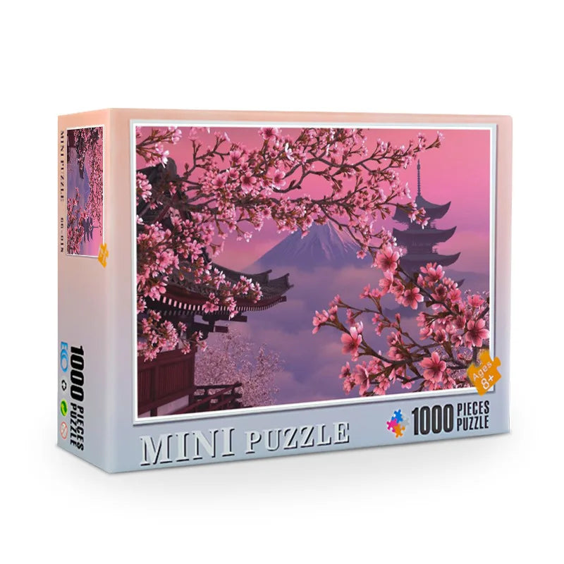 38*26cm Mini Jigsaw Puzzle 1000pcs for Adults Famous Painting Landscape Toy Family Game Home Decoration Festival Present
