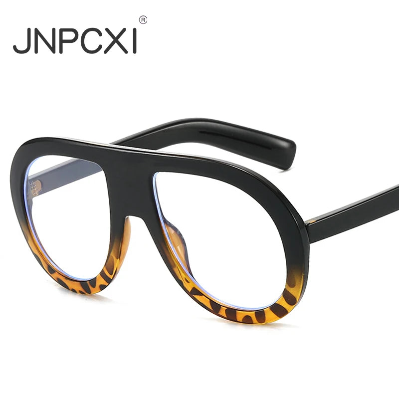 JNPCXI New Fashion Pilot Women Optical Glasses Frame Clear Eyewear Eyeglasses Frame Men Computer Goggles
