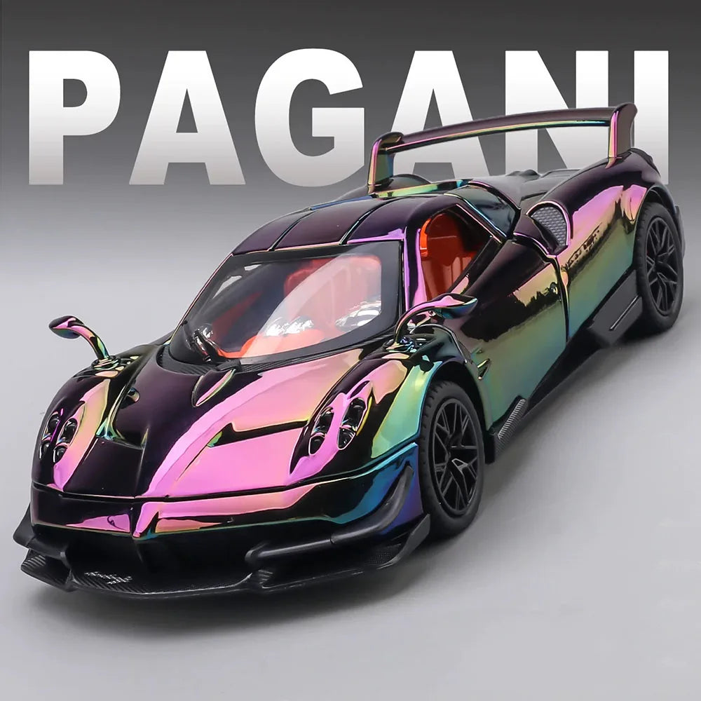 1:24 PAGANI Huayra Dinastia Alloy Diecast Model Miniature Toys Car Doors Opened Sound Light Pull Back Vehices Boy Birthday Gifts