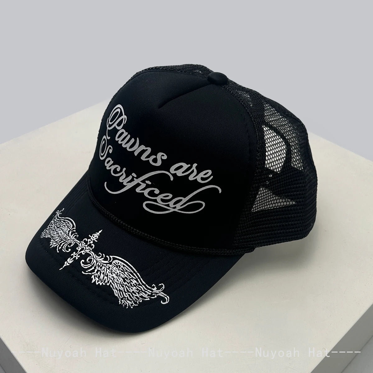 New Unisex Personal Printed Letters Wing Baseball Hats Hip Hop Breathable Color Block Sunshade Trucker Caps Mesh Versatile ins